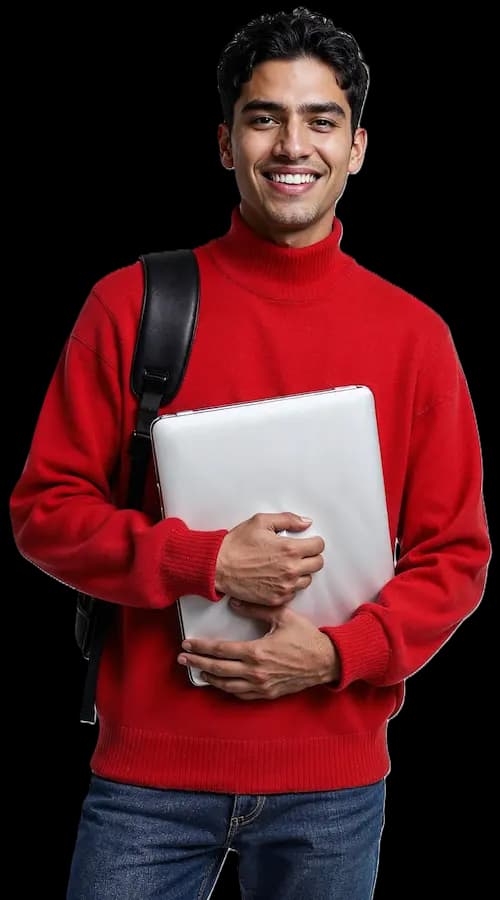 Male student coding at Revive Technologies software training institute